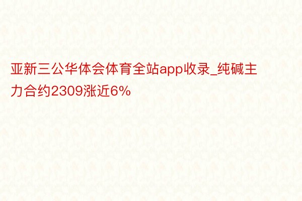 亚新三公华体会体育全站app收录_纯碱主力合约2309涨近6%