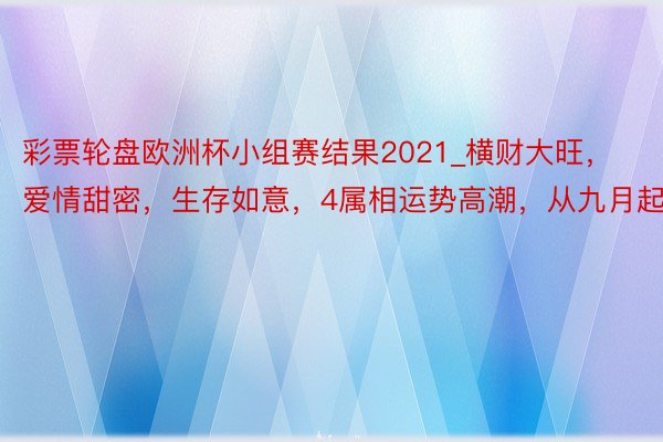 彩票轮盘欧洲杯小组赛结果2021_横财大旺，爱情甜密，生存如意，4属相运势高潮，从九月起！